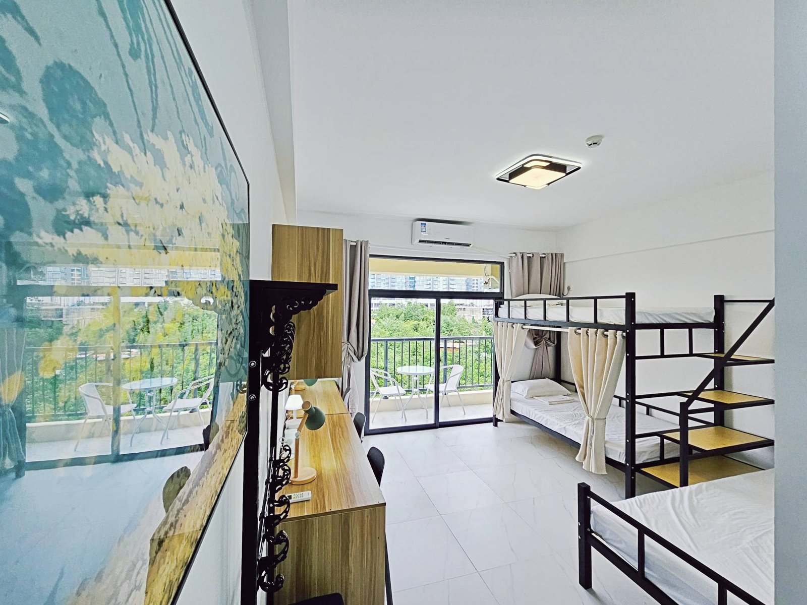 필리핀 세부 B'Cebu 어학원 기숙사 Triple 3인실 2층 침대 및 내부 전경